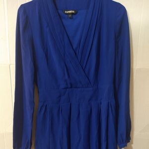 Adorable Bright Blue Jersey Dress EXPRESS sz 2